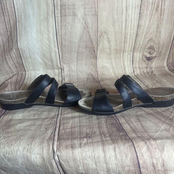 Dansko Rosie Black Leather Two Strap Slide Sandals Wmns Size 36 Eu/5.5-6 US - Picture 9 of 9